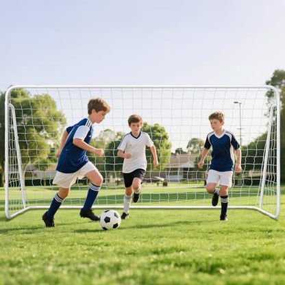 DoCred 6x4/8x6/10x6.5/12x6/16x7/18x7/21x7/24x8ft Soccer Goals, Foldable Steel Full Size Soccer Goal for Backyard, Weatherproof Metal Soccer Goal for Teens/Adults Practice Training - size: 12x6FT, style: Metal Non-Foldable