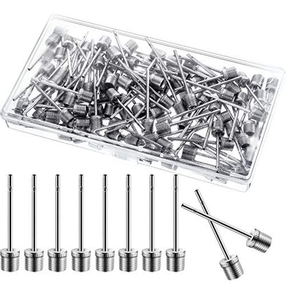 WILLBOND 100 Pack Basketball Pump Needles Ball Inflation Air Pump Needles with Storage Box for Sports Balls, Football Basketball Soccer and Volleyball - color: Silver