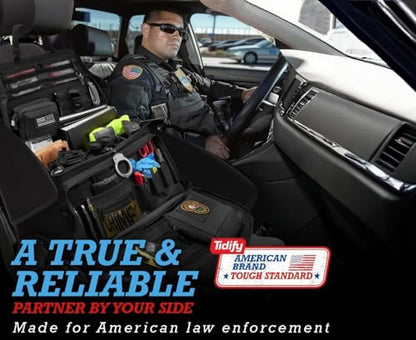 Tidify Patrol Bag Used By Law Enforcement Police Gear and Military Grade - Water Resistant Police Officer Duty Bag - Heavy Duty Car Front Seat Organizer with Multiple Storage Space