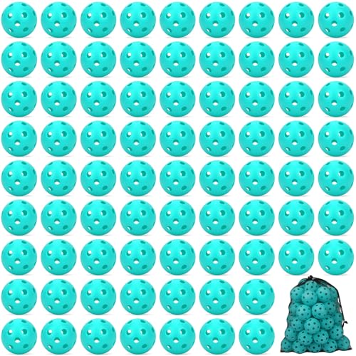 Coopay 24/80 Pack Practice Baseball SoftBalls Plastic Training Balls Lightweight Hollow Balls with a Drawstring Bag for Hitting, Baseball Training Indoor Outdoor Use - color: Sky Blue, style: 80 Pack