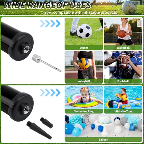 100 Sets Ball Air Pump Bulk for Sports Balls Include Needle Nozzle Extension Hose Hand Inflation Kit for Basketball Soccer Football Volleyball Balloon, Operation Bulk Christmas Child Items Gifts - color: Black