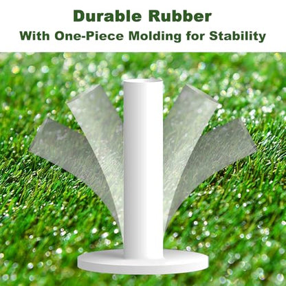 Rubber Golf Tees for Mats, 48 Pack – Includes 8 Rubber Tees & 40 Natural Hardwood Tees, Durable and Portable for Golf Hitting Mats, Simulator & Driving Range Practice