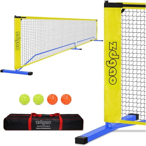 Zdgao Portable Pickleball Net for Driveway, 22FT Regularion Size Pickle Ball Net with Pickleballs and Carry Bag, Easy Setup for Indoor Gym, Outdoor Court, Backyard, Street - color: Blue, style: 22FT Pickleball Net