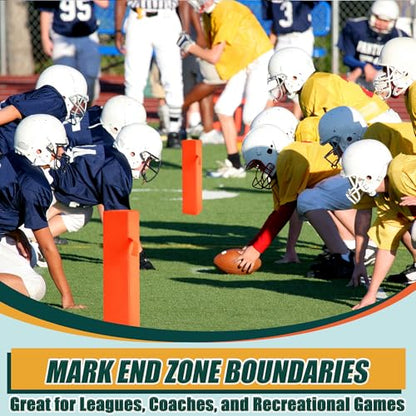 Football End Zone Pylons,18" x 4" x 4" Sand Weighted Anchorless Football Pylons Field Markers, Football Pylons Football Accessories for Sports Game Training - style: 2Pcs