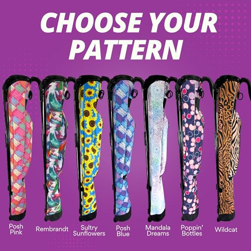Taboo Fashion Sunday Golf Bags for Women - Lightweight Golf Range Bag with Self Flexing Stand and Shoulder Strap for Driving Range, Par 3 or Executive Course - color: Sultry Sunflowers
