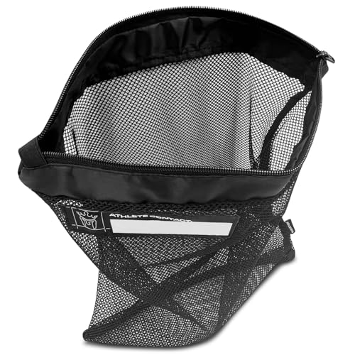 Meister Athlete Wash Bag - Mesh Sports Laundry Bag w/Zipper Lock - Black
