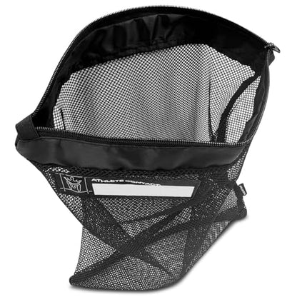 Meister Athlete Wash Bag - Mesh Sports Laundry Bag w/Zipper Lock - Black