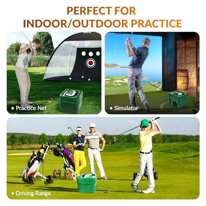 PGM Infrared Automatic Golf Ball Dispenser, Automatic Golf Tee Machine with Rechargeable Battery, Phone Holder & Large Capacity for Driving Range, Indoor & Outdoor Practice