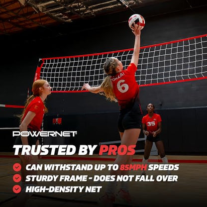 PowerNet Portable Volleyball Net for Backyard Training, Indoor Outdoor Volleyball Practice Equipment, Great for Hitting Serving Drills Small Scrimmage or 1 On 1 Game - size: 12.5-Foot