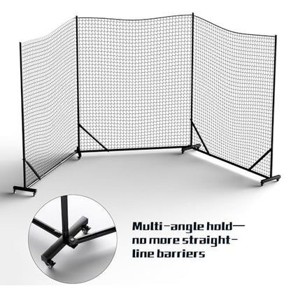MR Ball Stop Net System, Movable Heavy Duty Backstop Net, 2 in 1 Multi-Sport Stop Netting, Ball Barrier Sports Practice Barrier Net for Professional, College and Grade School Training - size: 30 Ft