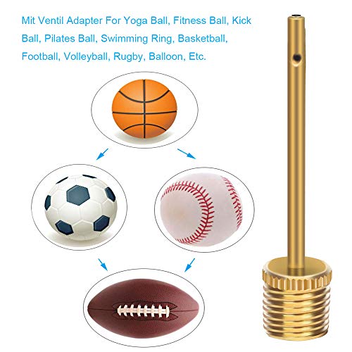 21PCS Brass Presta Schrader Valve Adapter Tools, Ball Pump Needle, Bike Tire Pump Accessories Fit for Gym Balloon Toy
