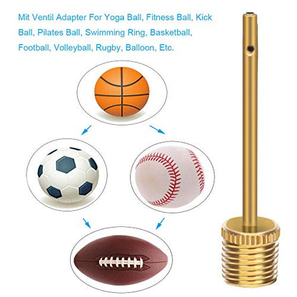 21PCS Brass Presta Schrader Valve Adapter Tools, Ball Pump Needle, Bike Tire Pump Accessories Fit for Gym Balloon Toy