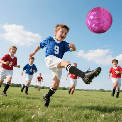 ABAJI Soccer Ball Size 3 4 5 Shiny Pattern Soft Leather Practice Training Gift Soccerball for Boys Girls Come with Pump Needle - color: Purple, style: Size 3