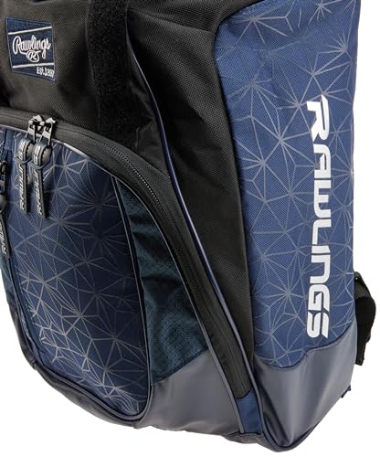 Rawlings | FRANCHISE Backpack Equipment Bag | Baseball/Softball | Rec/Travel | Multiple Styles - color: Navy/Black