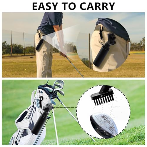 Pro Golf Club Brush Cleaner, Golf Water Brush with Retainer Clip and Squeeze Water Bottle with Squeeze Water Bottle Holds 4 Ounces of Water, Golf Club Cleaning Kit, Best Golf Gifts for Men