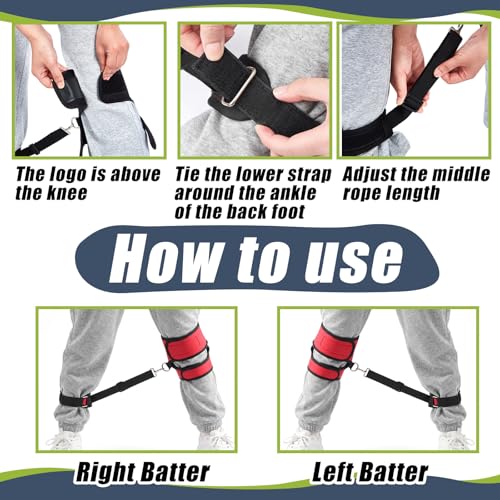 Wettarn Baseball Training Aid Softball Training Harness Baseball Practice Equipment for Stepping Out Leg Pulling Out Overstriding Lunging - color: Red