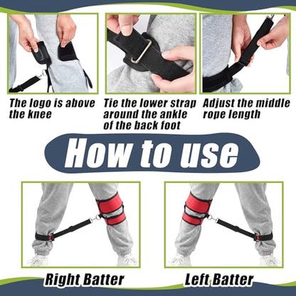 Wettarn Baseball Training Aid Softball Training Harness Baseball Practice Equipment for Stepping Out Leg Pulling Out Overstriding Lunging - color: Red
