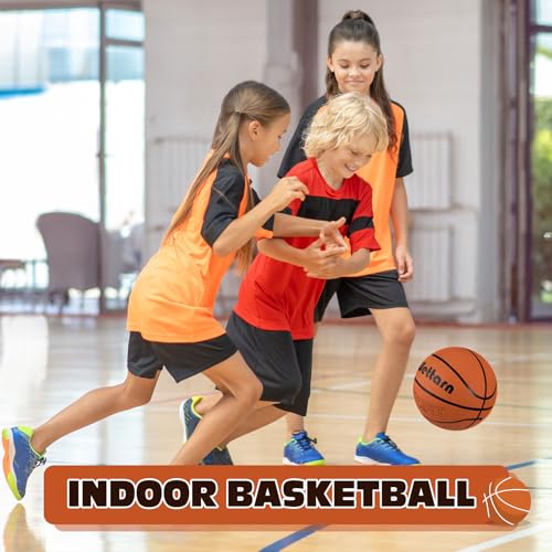 Wettarn Rubber Training Basketball with Pump Street Ball Made for Teens Adults Indoor and Outdoor Game Gym Training Competition Basketball Games - size: Size 3