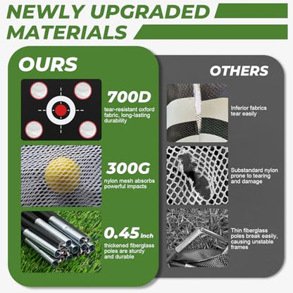 10x7FT Golf Net with Mat, Golf Practice Net for Backyard Garage Indoor Outdoor with Target Pockets for Driving Chipping Swing, for Men Women Dad Husband Golfer, Ideal Gift for Him - size: 10x7