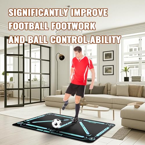 Soccer Training Equipment,Soccer Training Mat Improve Strength,Agility and Coordination,Anti-Slip Silent Absorption Soccer Footwork Training Mat,Soccer Trainer for Indoor/Outdoor Drills