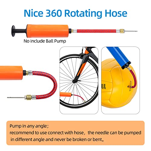 16PCS Air Pump Needle, Dual-Port Inflation Needles, Air Inflation Needle for Football Basketball Soccer Ball Volleyball Rugby Balls and Other Sports Balls Replacement Needles with Portable Storage Box