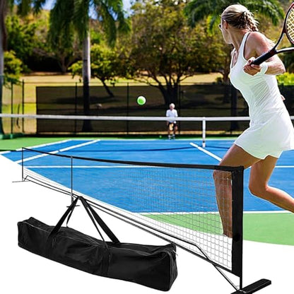 Driveway Tennis Net with Carry Bag, Portable Move Volleyball Net Stand Detachable Tennis Practice Net for Outdoor Training Backyard Badminton(White) - color: White