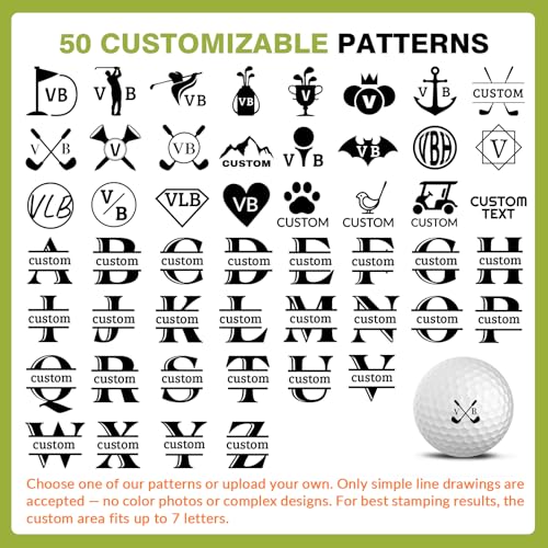 Custom Golf Ball Stamp - Personalized Self-Inking Golf Ball Marker with Text/Logo | Premium Quality Tournament Gifts for Golfers | Durable Stamp for Courses & Events