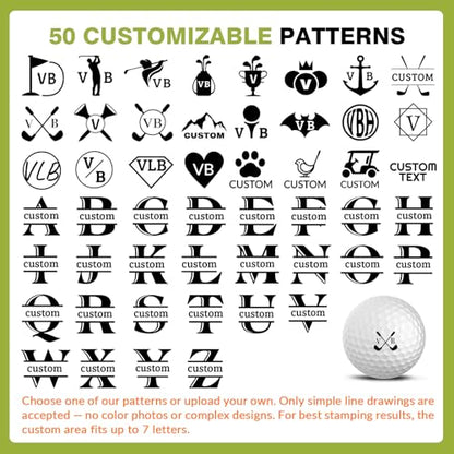 Custom Golf Ball Stamp - Personalized Self-Inking Golf Ball Marker with Text/Logo | Premium Quality Tournament Gifts for Golfers | Durable Stamp for Courses & Events