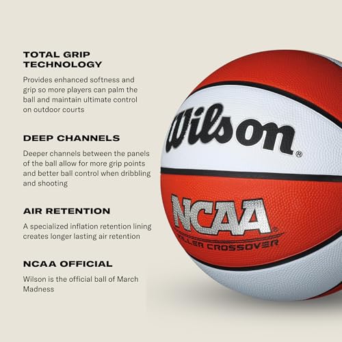 WILSON NCAA Killer Crossover Outdoor Basketball - 29.5", 28.5", 27.5"