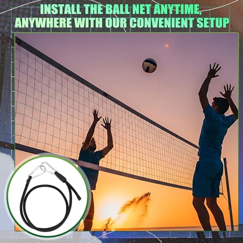 Junkin 4 Pack Volleyball Net Tension Straps Adjustable Bungee Cords with Stainless Steel Snap Hook Heavy Duty Volleyball Net Tie Down Straps for Outdoor Backyard Beach Sport Tension