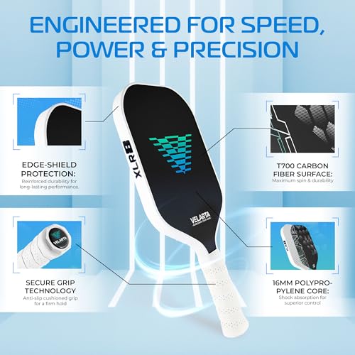 Professional Pickleball Paddles – Best Pickleball Paddle - Pickleball Paddles Carbon Fiber T700 - USAPA Approved - 16mm Paddle Racket for Enhanced Control - Paddle Rackets for Adults
