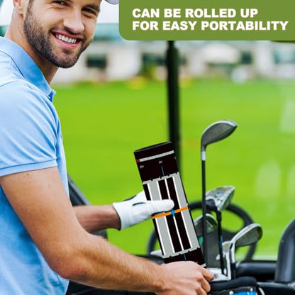 Silipull Golf Putting Mats Practice Indoor 30 x 8.27 Inch Golf Putting Practice Training Aid Alignment Track Green Mat Exercise Putter Training Supplies - color: Multicolor