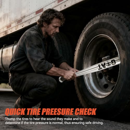 KRUI Tire Thumper for Truckers, 18 Inch Aluminum Baseball Bat, Lightweight Tire Thumper Keeps in Home, Car, Backpack - color: sliver