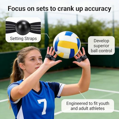 Volleyball Training Equipment Aid Set, 8 Pcs Indoor Outdoor Solo Practice Kit with Training Volleyball, Belt, Trainer Aids for Serve, Spike, Pass Practice, Ideal Gift for Girls and Beginners