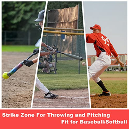 Strike Zone Target for Baseball Softball net, Throwing Pitching Hitting Batting Catching Practice Target, Pitcher Accuracy Training Aids