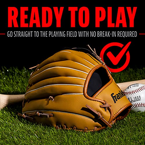 Franklin Sports Field Master Baseball + Softball Glove - Field Master Adult + Youth Baseball + Softball Mitt - Men's + Women's Gloves - Right Hand Throw