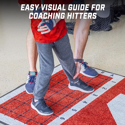 GoSports Baseball and Softball Hitting Mat with Batting Stance Alignment Guide - 6 x 4 ft