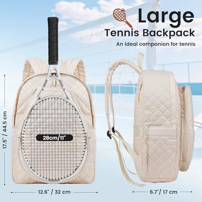 Number-one Tennis Bags, Professional Tennis Backpack Holds 2 Rackets with Two Water Bottle Pockets Lightweight Racket Backpack Suitable for Badminton Pickleball Racquetball for Men Women