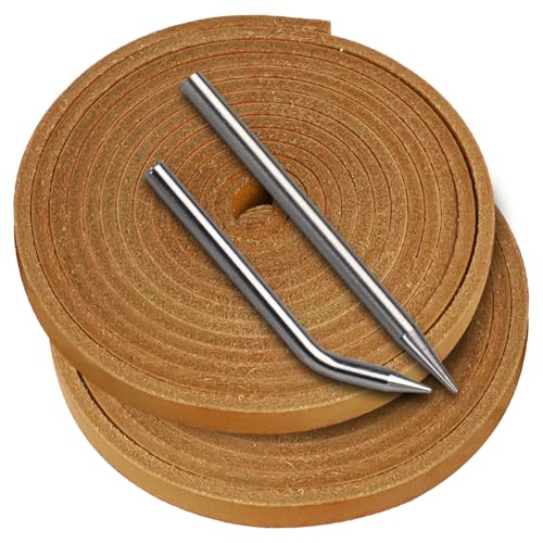 Baseball Glove Lace, Mitt Lace Repair Kit Softball 2 Leather Laces and 2 Lacing Needles for Catcher's Glove - color: Light-brown