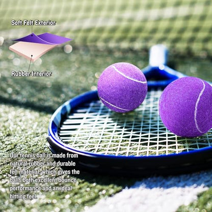 30/40 Pack Training Tennis Balls, Pet Dog Playing Balls, Practice Tennis Balls with Mesh Bag for Transport and Beginner Training - color: Purple-40Pack