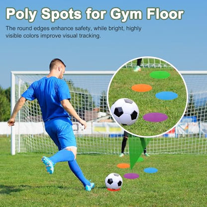 Spot Markers, Poly Spot Marker for Agility Training Floor Dots Non Slip Flat Field Cones