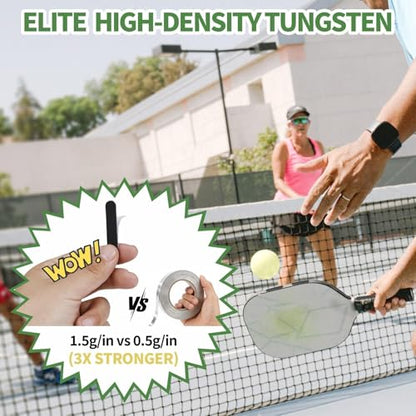 Pickleball Paddle Weights, Tungsten and Lead Tape for Pickleball Paddles, Pickleball Paddle Weight Tape Strips for Balance,Stability,Power,Sweet Spot Tuning, High Density for Tennis&Golf - size: 10pcs Tungsten Tape