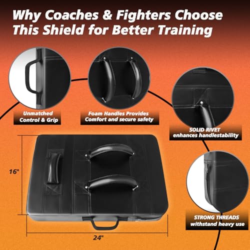 Football Blocking Pad Training Equipment Denser Softer Foam Kick Pads for Football, Basketball, Hockey, Lacrosse Tackle Dummy - 24"x16" Kick Shield Pad with Handles (1PCS)