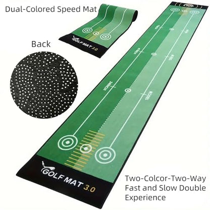1 Piece Golf Putting Practice mat, Size is 19.69 inches x 116 inches, Portable Washable Non-Slip Folding Putting mat, Suitable for Home, Office, Outdoor use, Party Team Building Activities. - style: 01