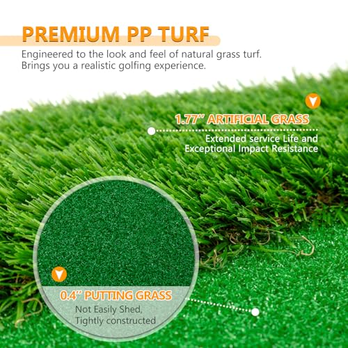 10x5 FT Golf Putting Green, Large Putting matt Professional Training Mat with Realistic Artificial Grass Turf, 3 Holes, 3 Flags and Cups for Indoor Outdoor Putting Practice - size: 10x5 FT