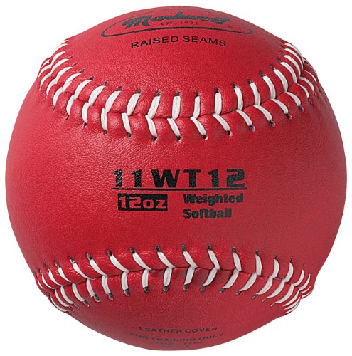 Markwort Color Coded Weighted 11-Inch Softball for Training and Practice - color: Maroon