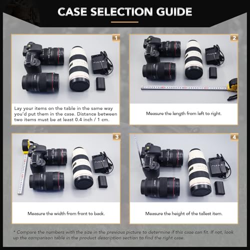 Lykus HC-2510 Waterproof Hard Case with Foam, Interior Size 9.8x7.5x3.7 inch, Suitable for Osmo Pocket/Action/Mobile, Insta360 X5/Ace Pro/Go, GoPro Hero, Coins, Small Electronics and More