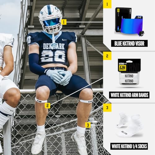 1 Pair Nxtrnd Bicep Bands, Sweat-Absorbent Arm Sweatbands, Football Accessory - color: White