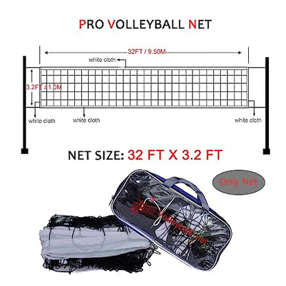 Professional Sports Volleyball Net (32 FT x 3 FT) for Indoor and Outdoor (Net Only)