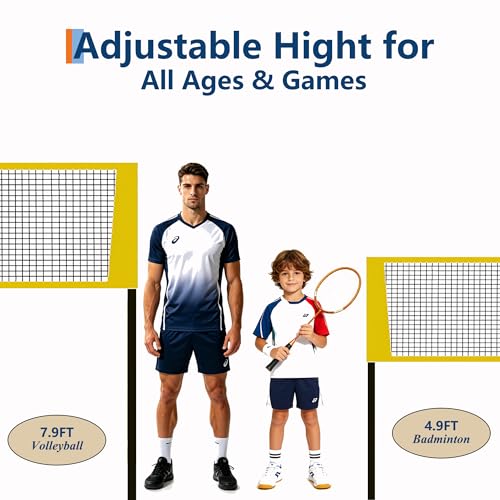GarveeLife 4 Square Volleyball Game Set for Adults and Kids with Volleyball Net, Portable Cross Net with Carry Bag for Beach Lawn, Ideal for Family Fun Outdoor Games, Quick Assemble